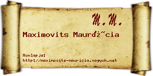 Maximovits Maurícia névjegykártya